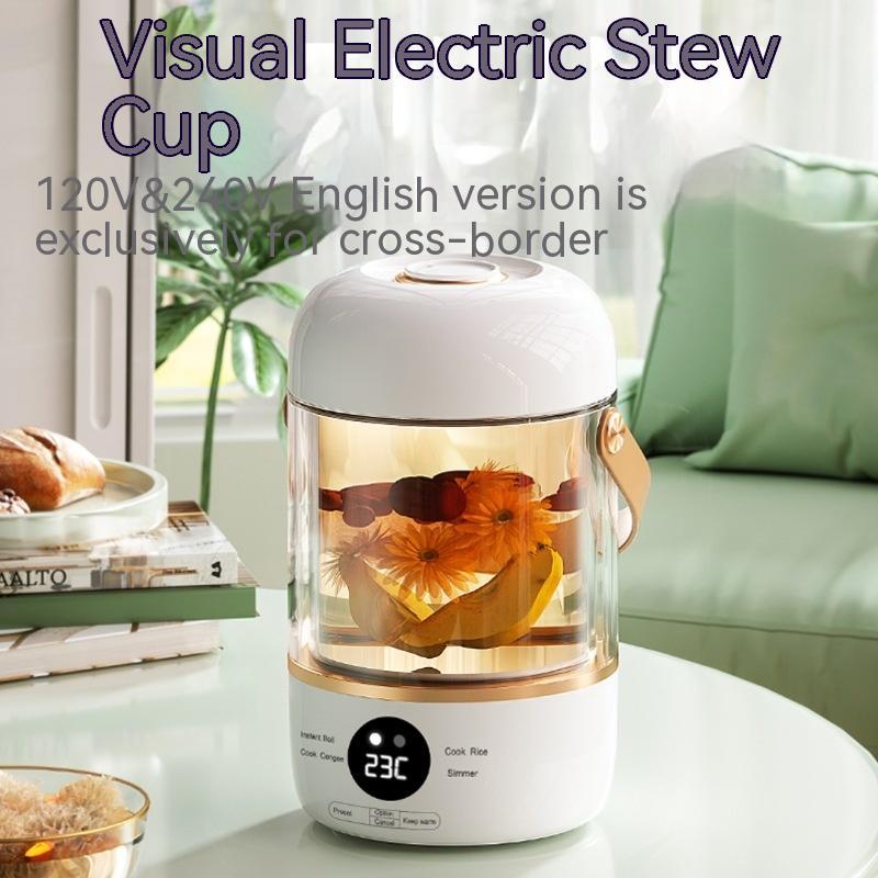 110V220V Smart Electric Stew Cooker Personal Portable Electric Stew Pot for Home Travel Use