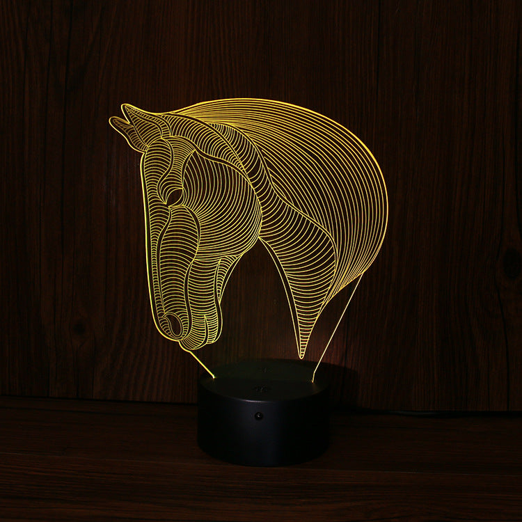 Horse Head LED Night Light Decorative Animal Lamp for Bedroom Soft Ambient Lighting
