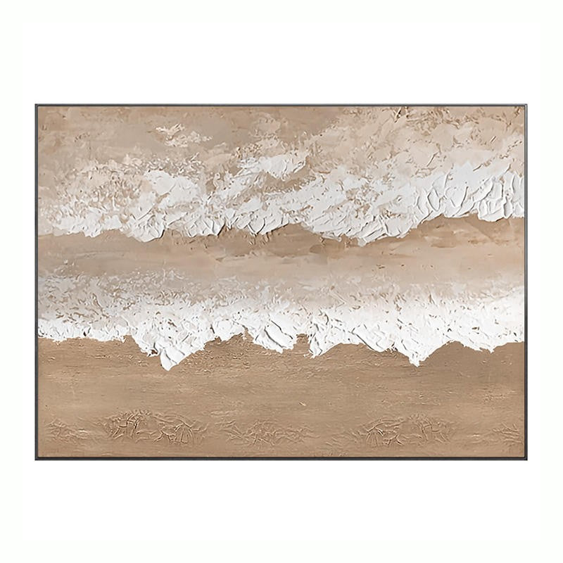 Large Abstract Beach Landscape Oil Painting Brown Texture Handmade Canvas Wall Art Living Room Decor