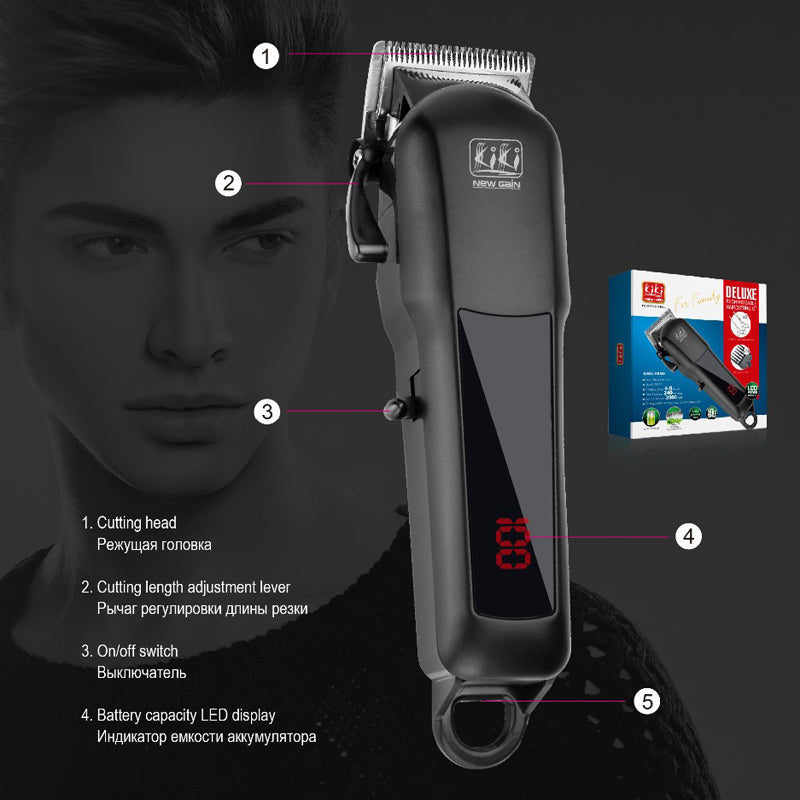Electric Hair Clipper for Home Use Cordless Hair Trimmer Professional Barber Grooming Kit