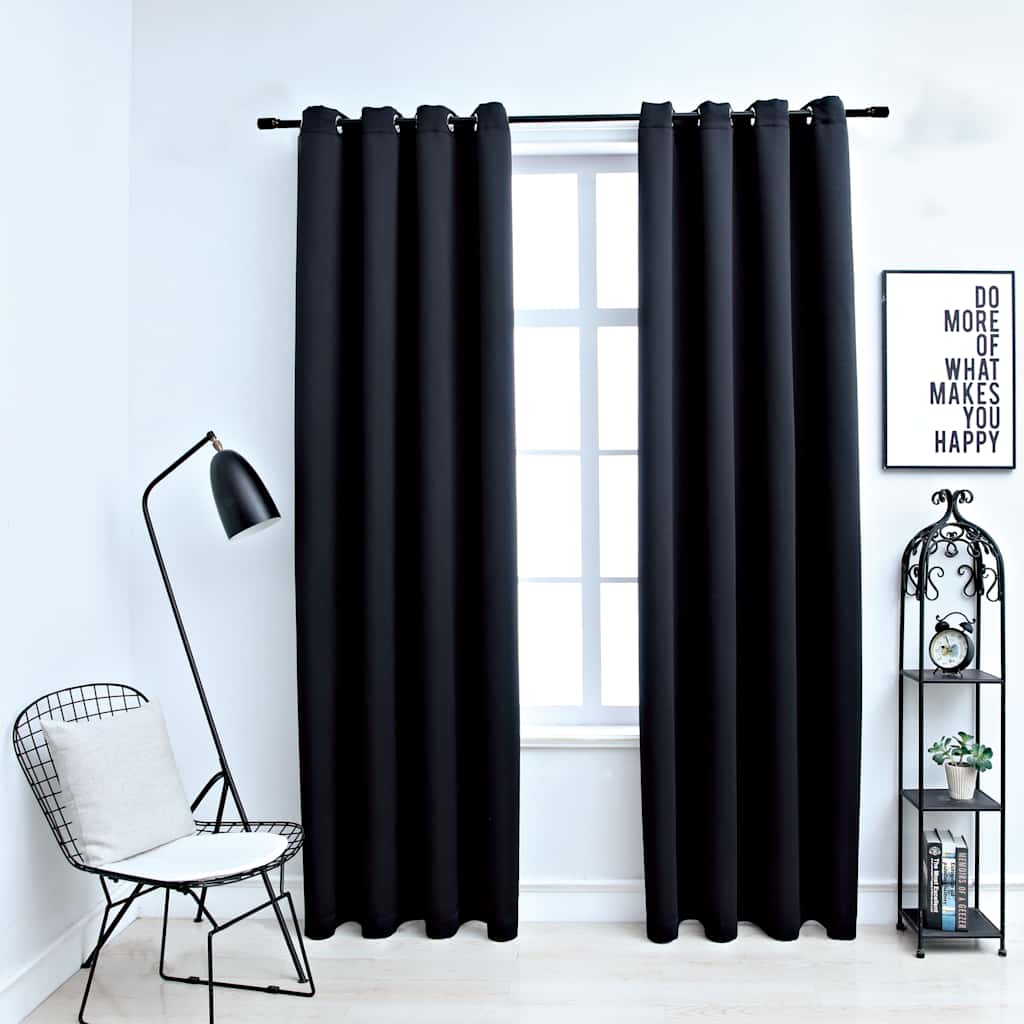 Blackout Curtains with Metal Eyelets – 2-Piece Room Darkening Window Drapes