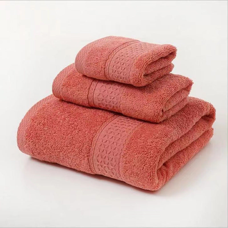 6-Piece Thick Absorbent Pure Cotton Towel Set Soft Bathroom Face Hand Bath Towels for Home Use