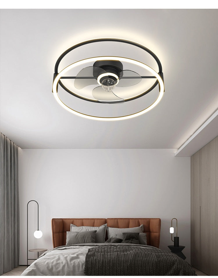 Modern Simple Ceiling Fan Light Dining Room LED Ceiling Fan Lamp With Remote Control