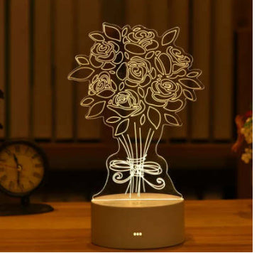 3D Acrylic LED Neon Sign Lamp USB Night Light Christmas Home Room Decoration Valentine Gift Table Lamp