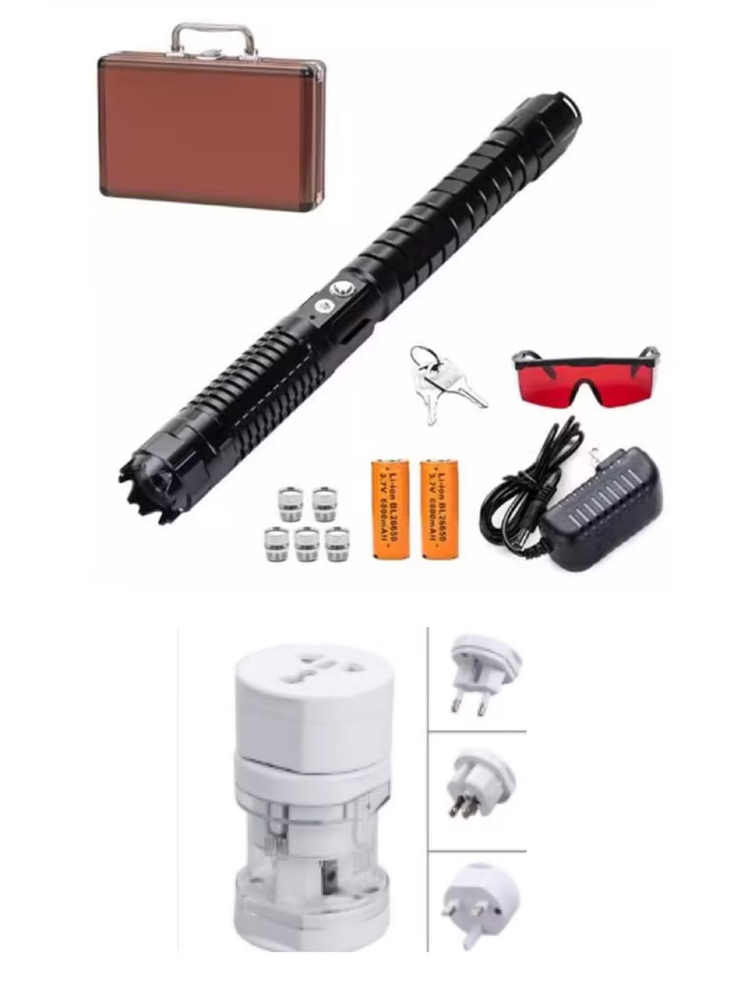 High Power Blue Laser Flashlight Outdoor Long Distance Illumination LED Torch for Camping and Emergency Use