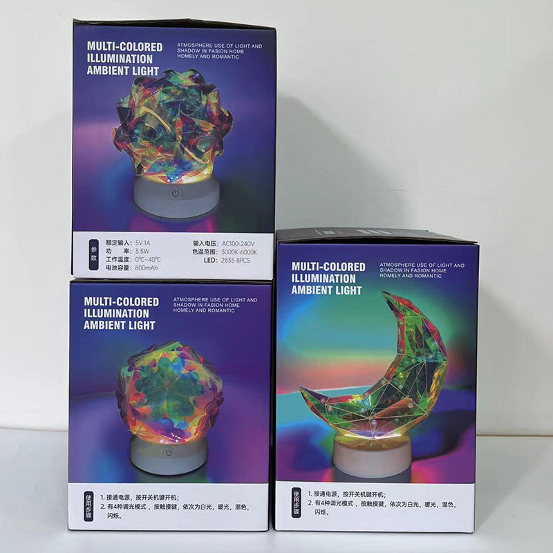 Bedroom Bedside Color Changing Northern Lights Night Lamp Colorful LED Ambient Table Light