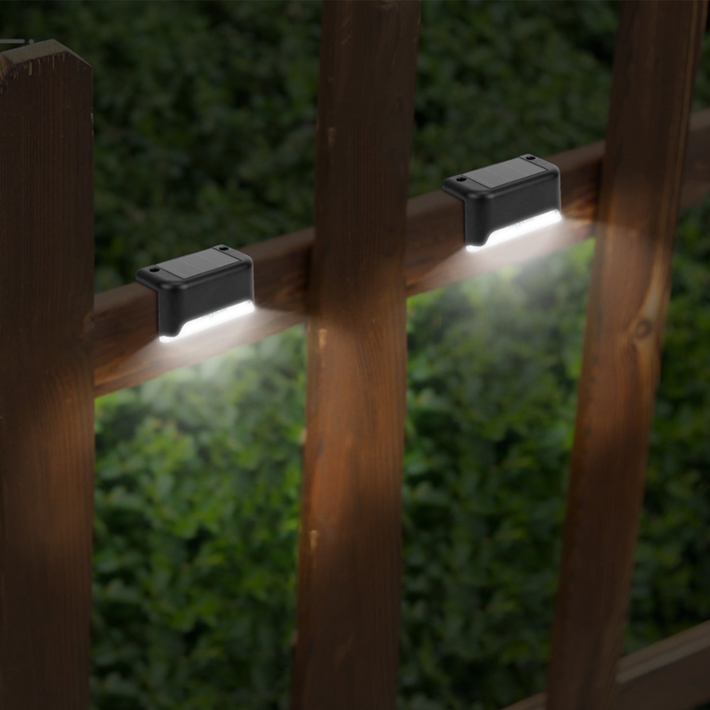 4 Pack Solar Powered LED Step Lights Outdoor Waterproof Dusk to Dawn Fence Stair Yard Railing Lights