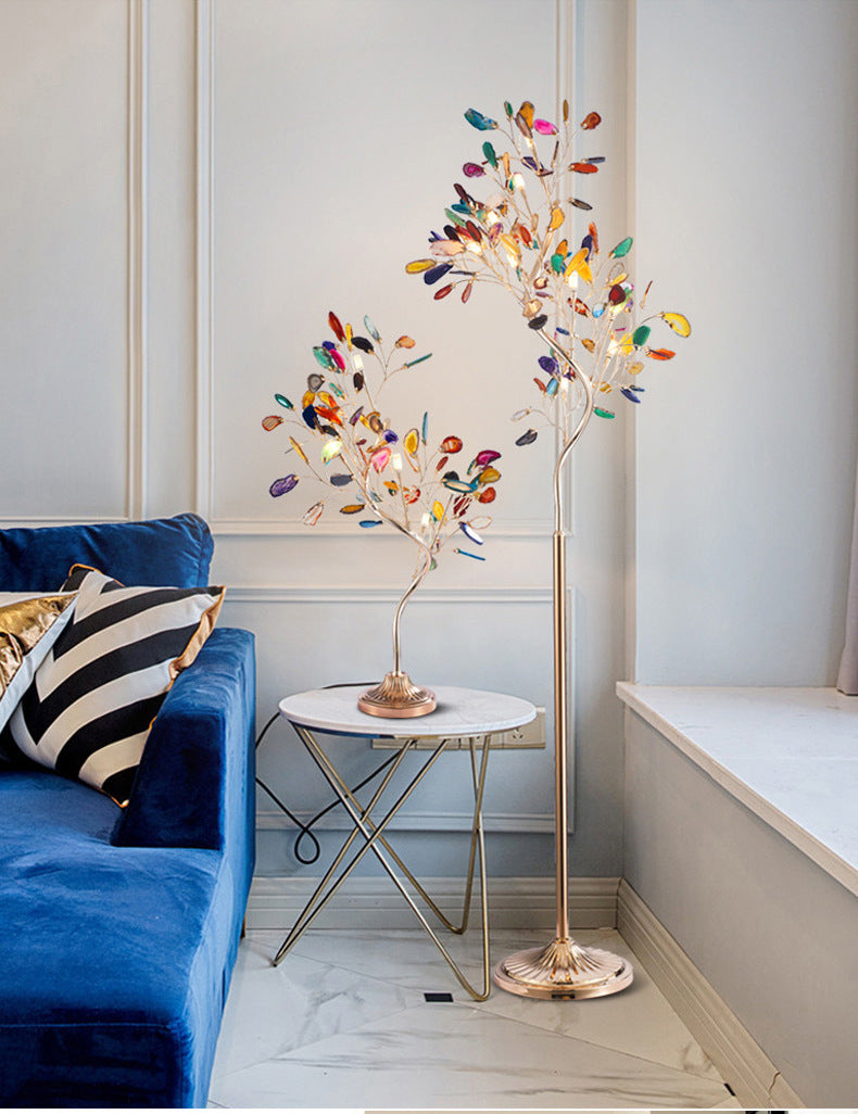 Nordic Agate Tree Branch Floor Lamp for Creative Living Room Decor