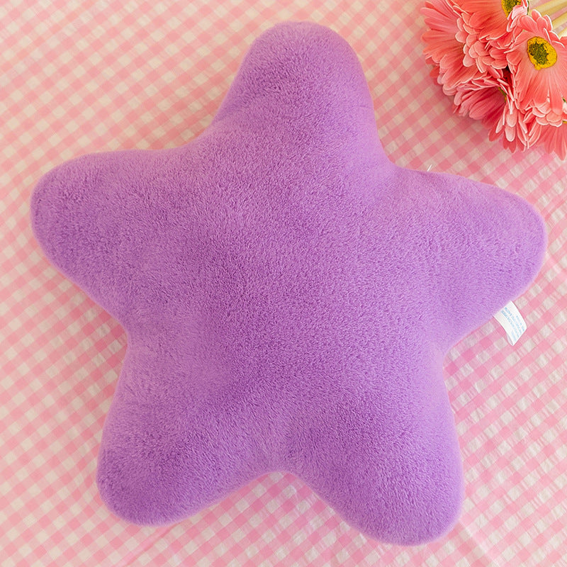 Star Shaped Decorative Throw Pillow 15 Inch Plush Faux Rabbit Fur Cushion for Bed Sofa Bedroom Living Room Floor Decor