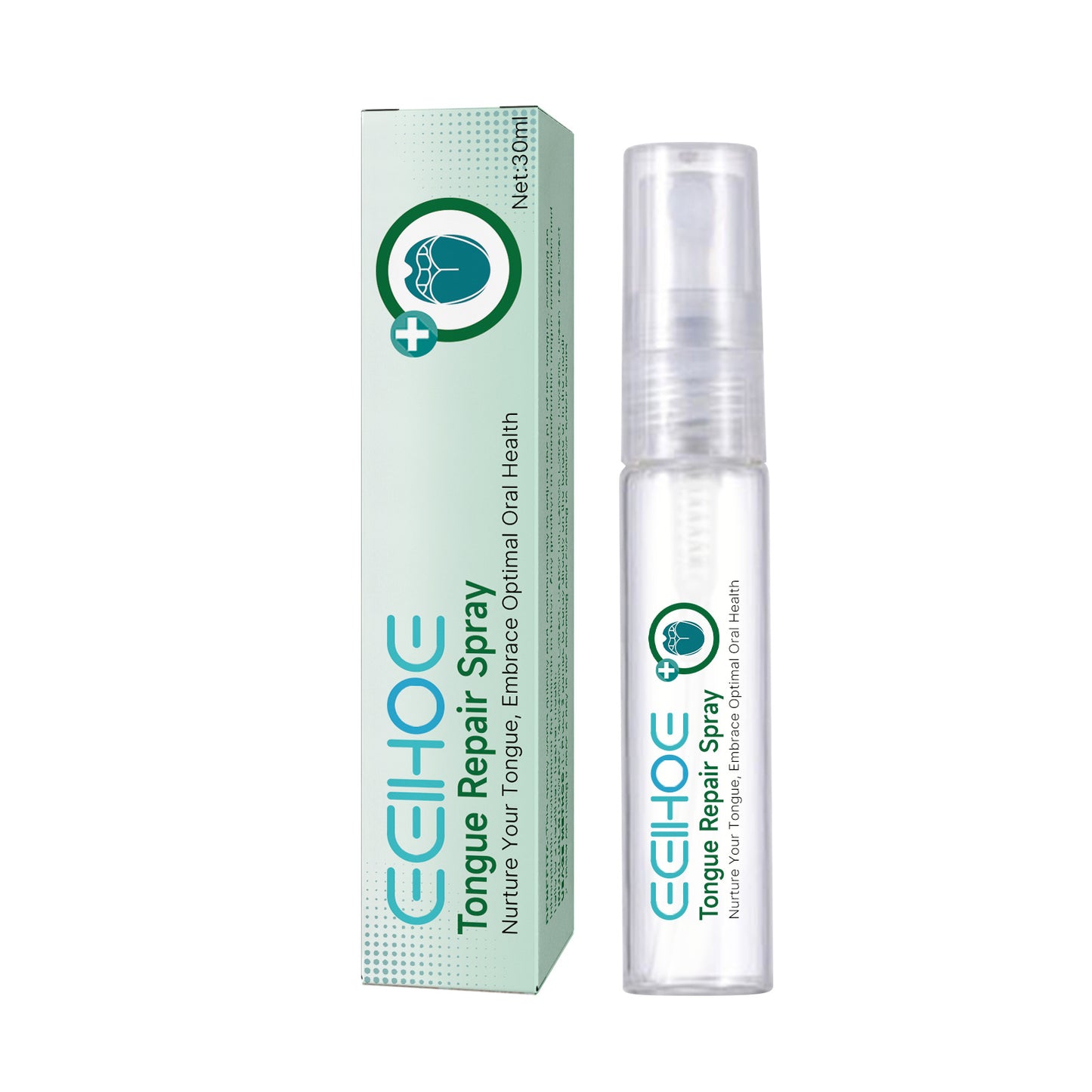 EELHOE Tongue Repair Spray Oral Care Relief for White Coated Dry Swollen Tongue Fresh Breath Spray