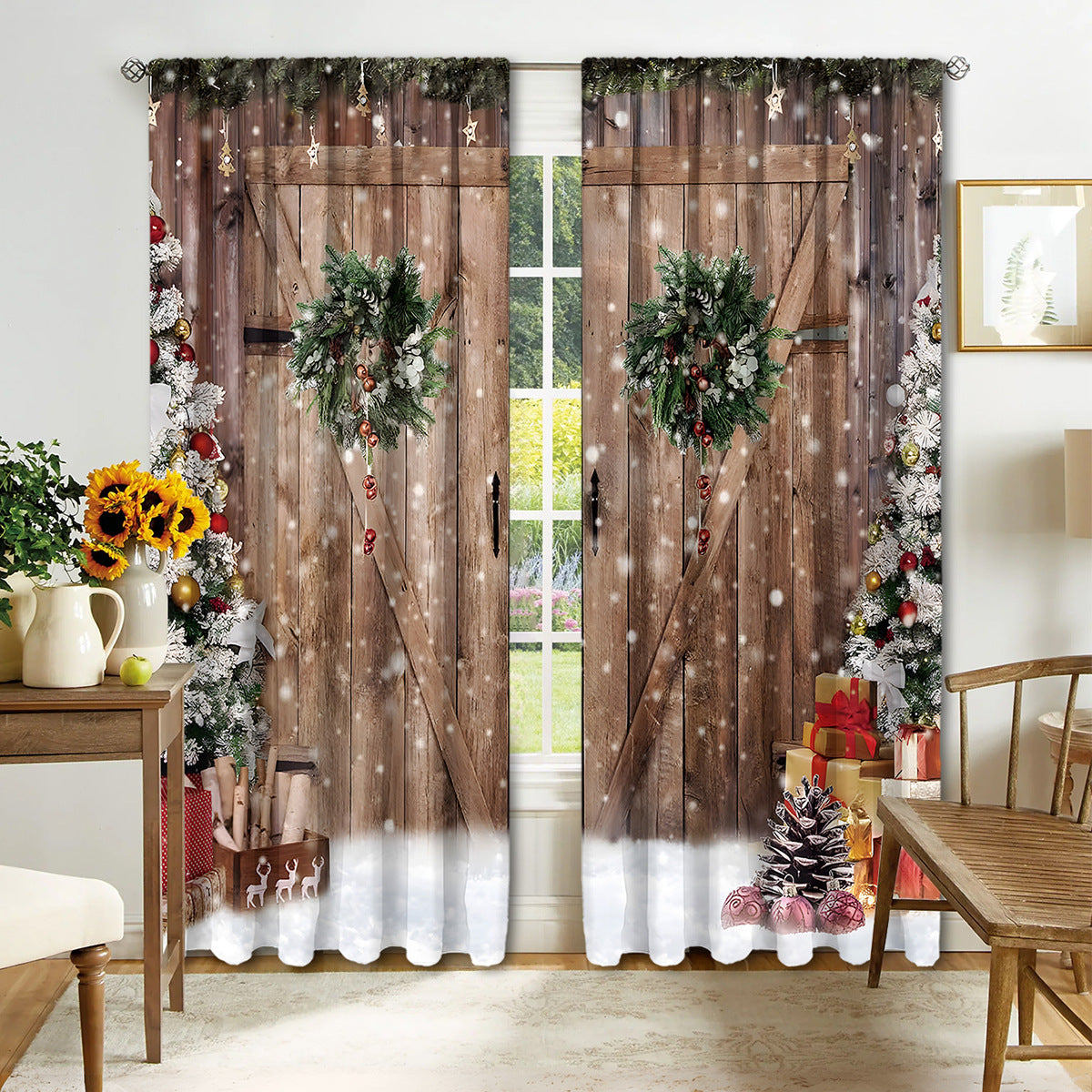 Digital Printed Christmas Curtains – Festive Holiday Window Drapes
