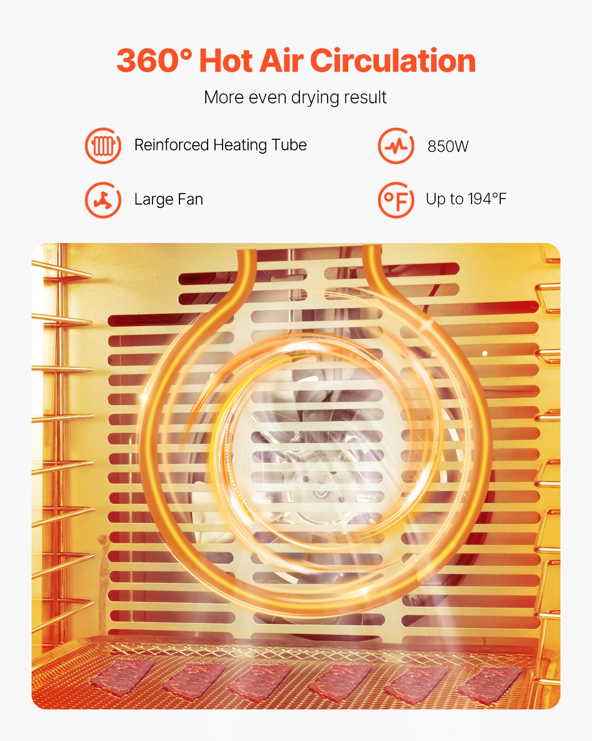 12 Tray Food Dehydrator Machine 850W Stainless Steel Jerky Fruit and Meat Dryer for Home Kitchen Use