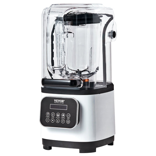 Professional Blender with Shield Commercial Countertop Blender 68 Oz Jar Stainless Steel 9 Speed 5 Functions for Shakes Smoothies Puree and Ice Crushing White