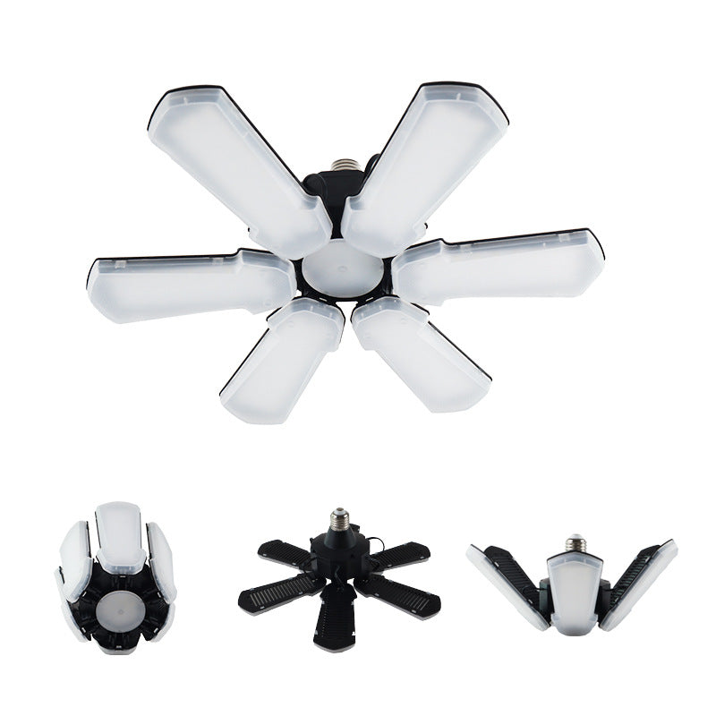 LED Garage Deformable 6-Leaf Light – Foldable Industrial Ceiling Lamp