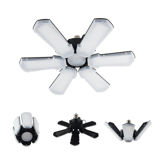 LED Garage Deformable 6-Leaf Light – Foldable Industrial Ceiling Lamp