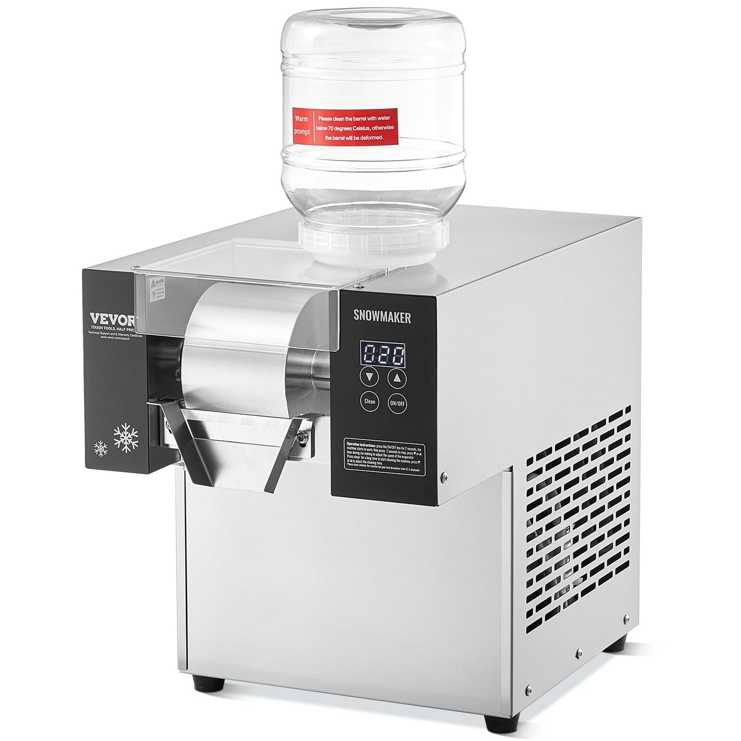 Commercial Snowflake Ice Machine 375LBS/24H Stainless Steel Ice Maker for Restaurant and Food Service Use