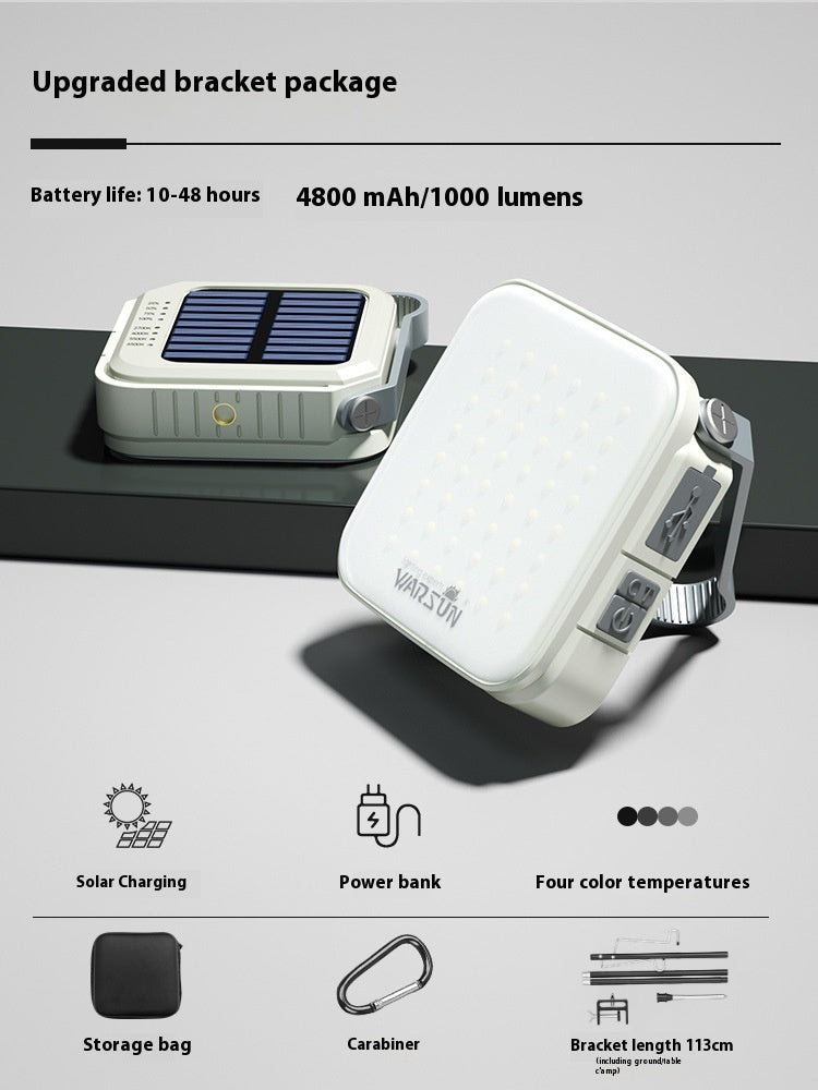 Ultra Long Life Battery Solar LED Camping Light Portable Outdoor Tent Lantern Atmosphere Lighting for Hiking and Emergency Use