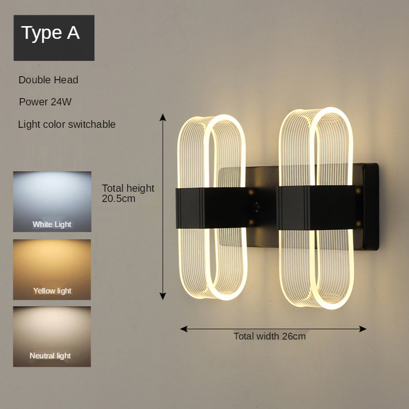 Golden Nordic Style Wall Lamp Modern LED Lighting Fixture for Living Room Bedroom Hallway Home Interior Decor