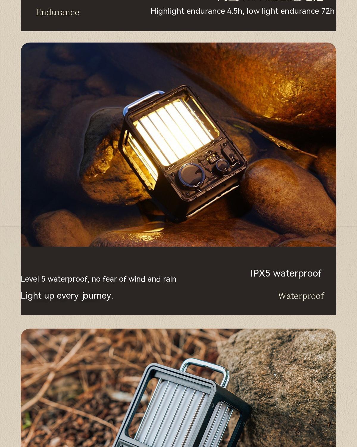 Retro Outdoor Camping Lamp LED Tent Light High Brightness Waterproof Ambient Campsite Lantern