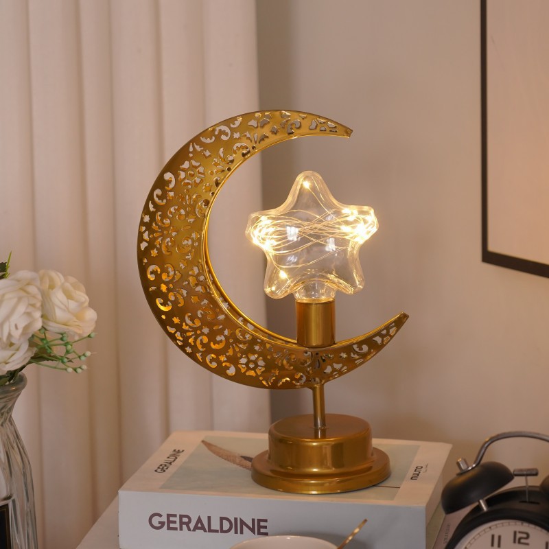 Creative Iron Moon LED Lamp – Modern Artistic Modeling Light