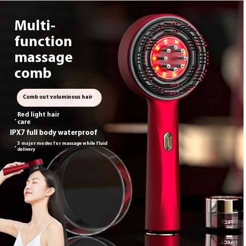 Electric Massage Comb Red Light Scalp Care Anti Slip Hair Care Multi Functional Scalp Massager for Home Use