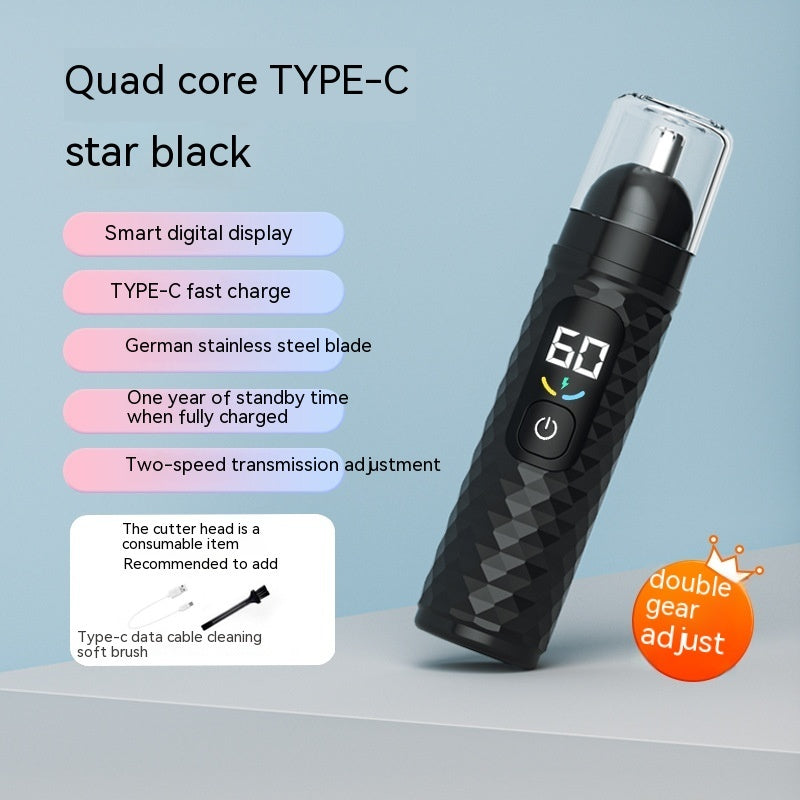 Electric Nose Hair Trimmer for Men Rechargeable Nose Hair Remover Safe Grooming Cleaning Tool
