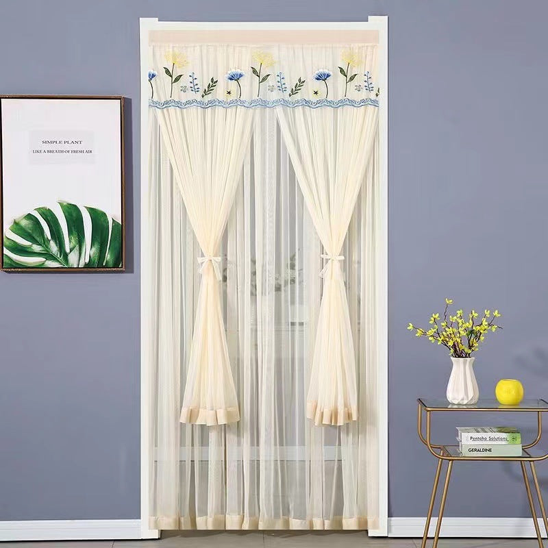 Punch Free Mosquito Proof Mesh Curtains Bedroom Lace Partition Four Seasons Household Window Drapes