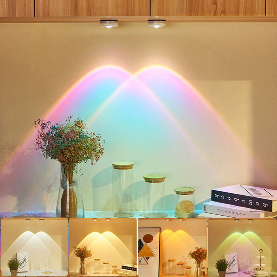 Wireless LED Closet Lights Battery Powered Under Cabinet Kitchen Lamp Sunset Nightlight Wall Light for Bedroom Furniture