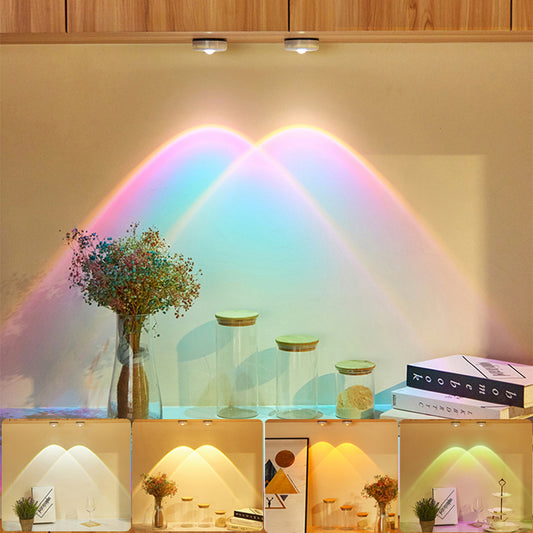 Wireless LED Closet Lights Battery Powered Under Cabinet Kitchen Lamp Sunset Nightlight Wall Light for Bedroom Furniture