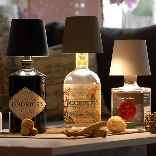Creative Wine Bottle Night Lamp Rechargeable 3-Color LED Table Light Decorative Ambient Lighting