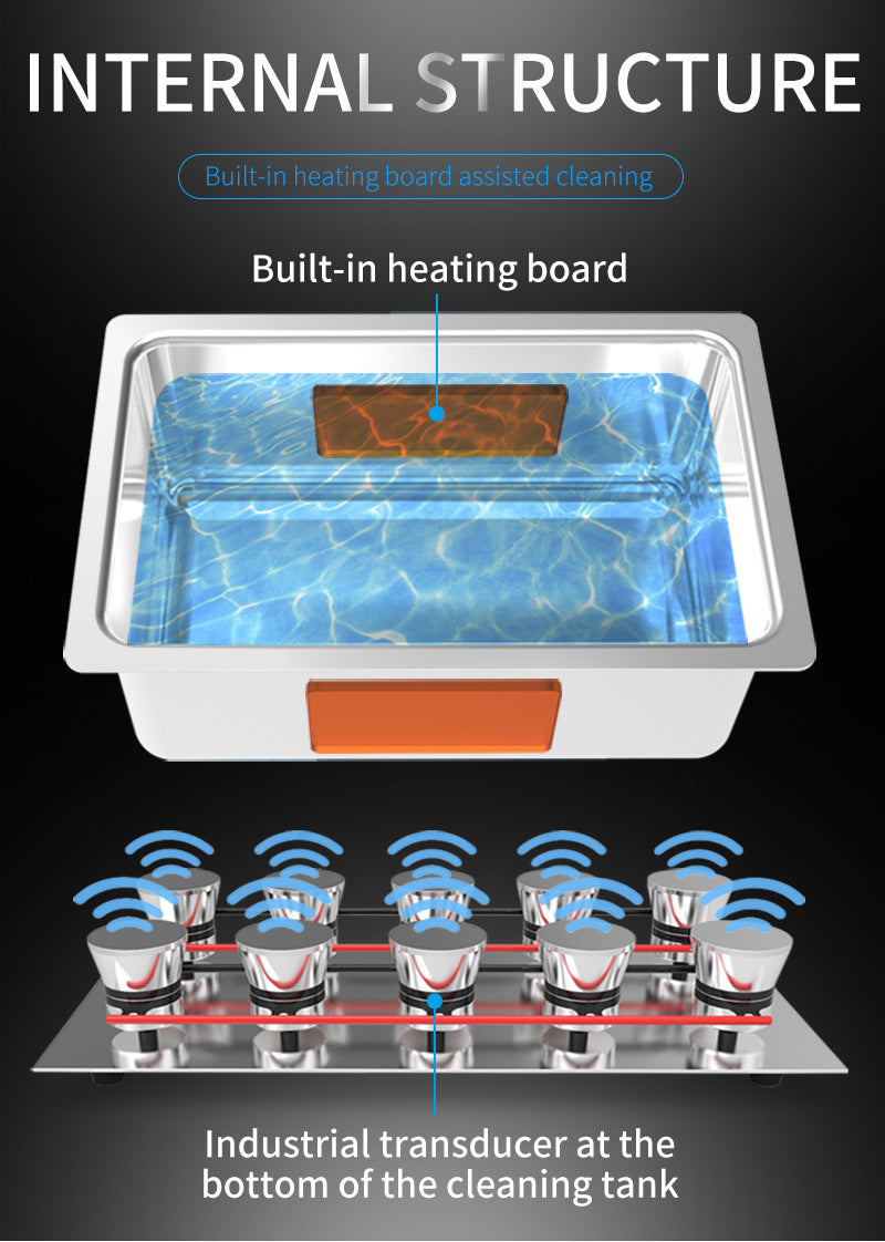 Household Minimalist Heating Ultrasonic Cleaning Machine Jewelry & Glasses Deep Cleaner Device