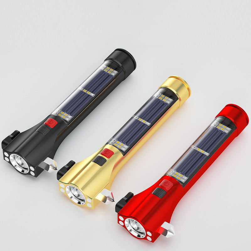 Multifunctional Strong Light Flashlight with Car Safety Cone LED Emergency Warning Light for Roadside and Outdoor Use