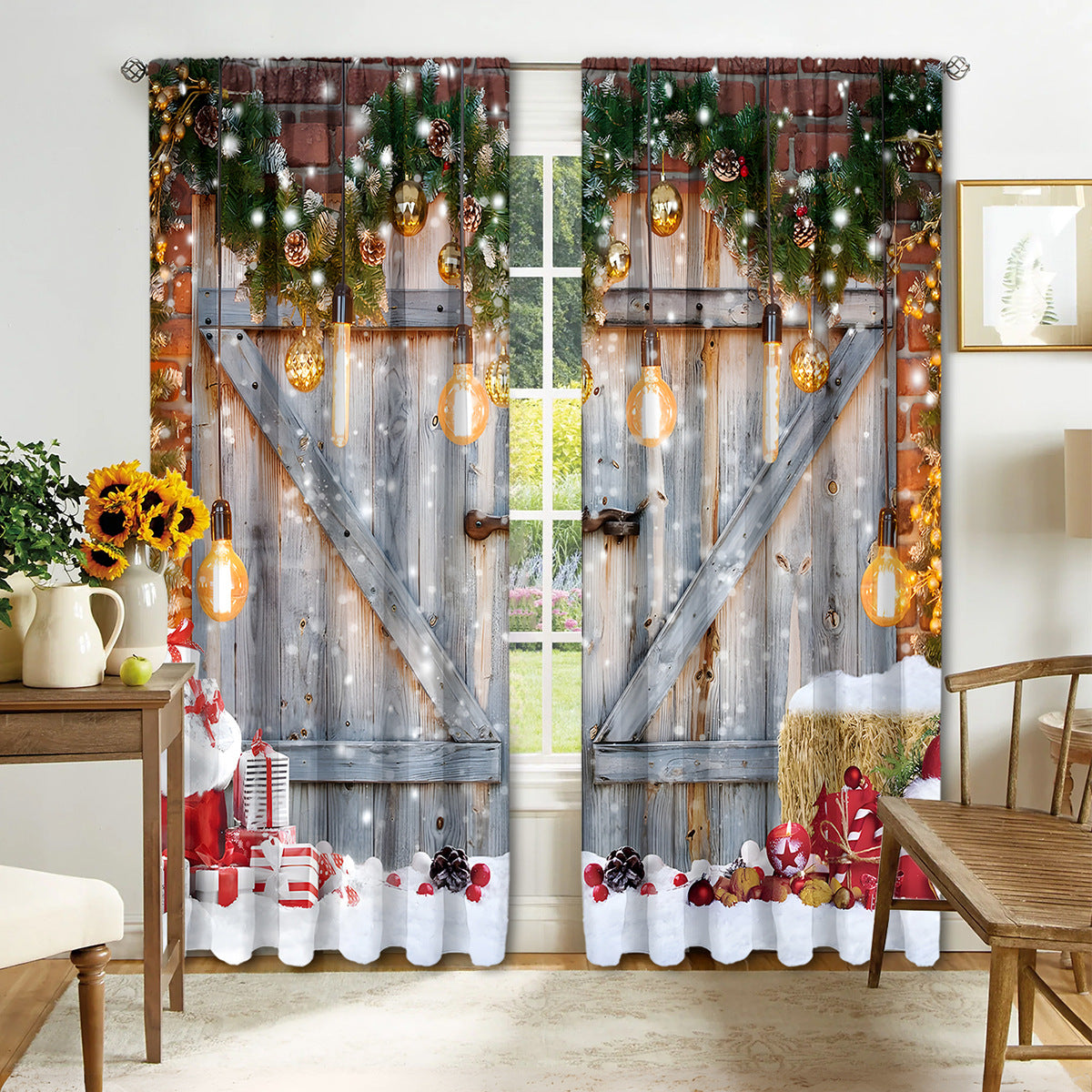 Digital Printed Christmas Curtains – Festive Holiday Window Drapes