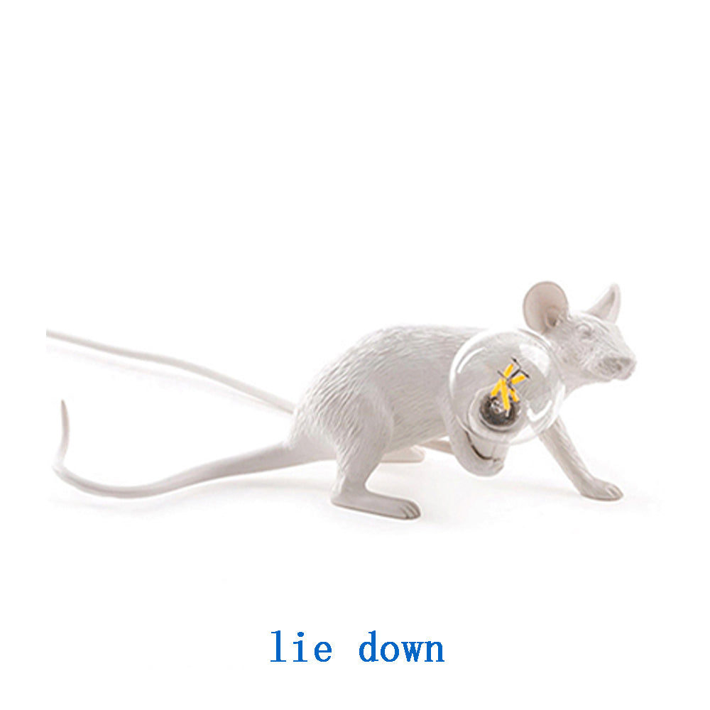 Nordic Resin Mouse Table Lamp Creative Mini LED Desk Night Light Decorative Rat Lamp for Bedroom & Study