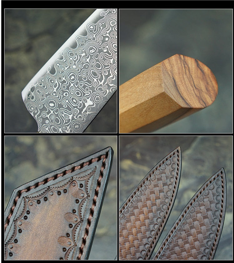 Damascus Steel Chef Knife Handmade Kitchen Knife for Professional Cooking and Precision Cutting