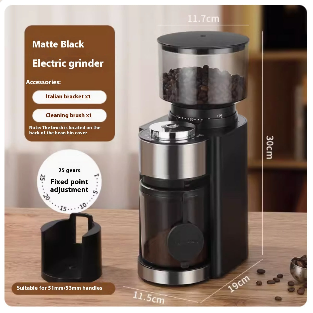 Smart Electric Coffee Grinder with Adjustable Scale Household Coffee Grinding Machine