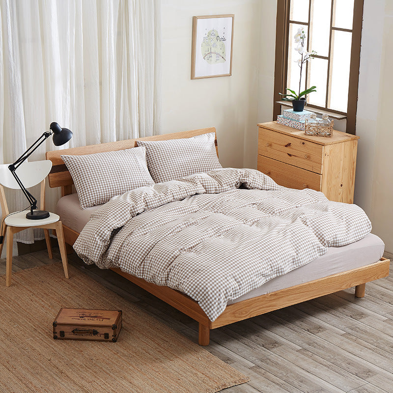 Pure Cotton 4 Piece Bed Sheet Set Soft Breathable Bed Linen Bedding Set for Home Comfort