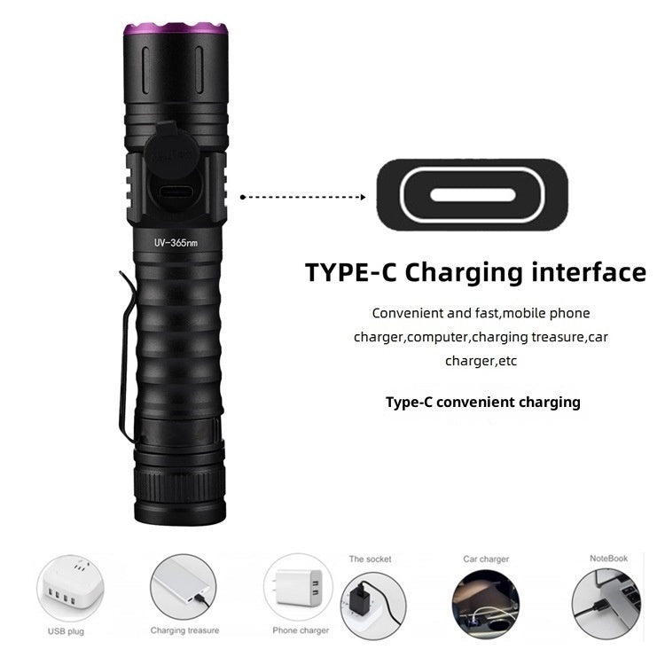 UV Ultraviolet Banknote Verification Flashlight Portable Money Detector Light for Cash Checking and Anti Counterfeit Use
