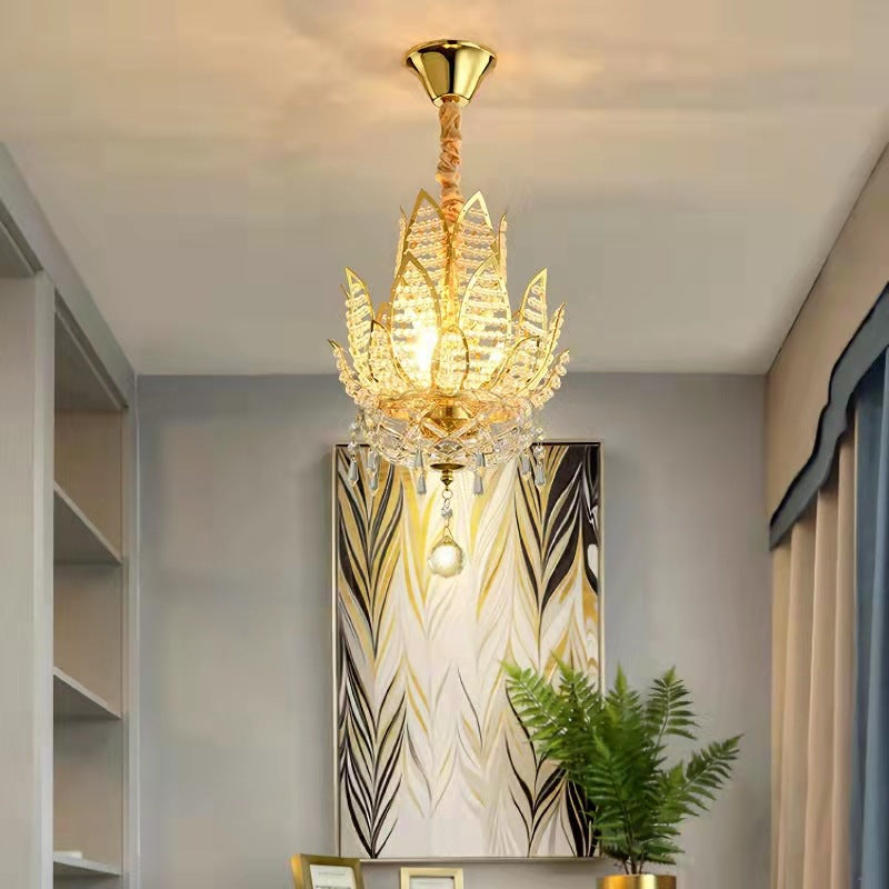 Lotus Zen Golden Crystal Lamp Luxury Decorative Table Lamp Bedroom Living Room Ambient Light