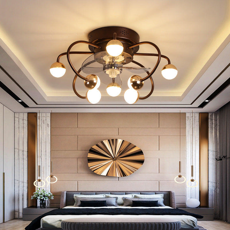 Invisible Ceiling Fan Light Modern Bedroom Dining Room LED Ceiling Fan Lamp With Remote Control