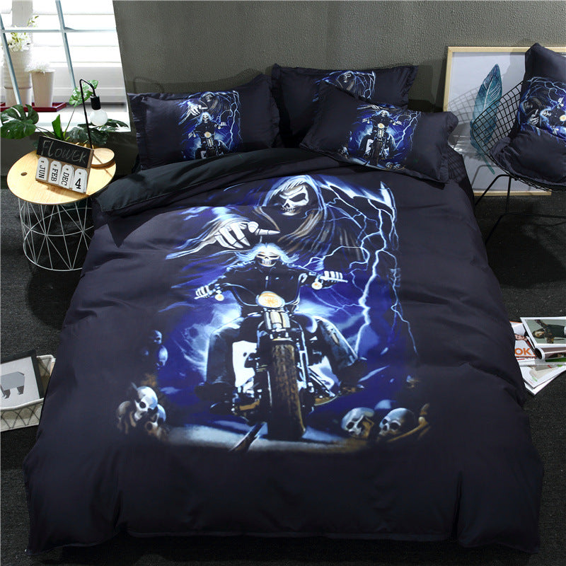 Skull Head 3D Bedding Set 3 or 4 Piece Foreign Trade Duvet Cover Bed Sheets Pillowcase Set