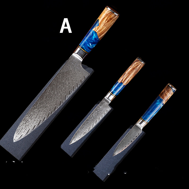 Damascus Steel Professional Kitchen Knife Set – Commercial Restaurant Chef Knives