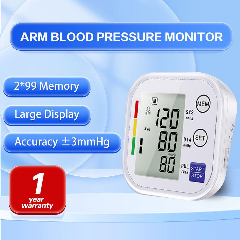 Multifunctional Home Blood Pressure Monitor with Cuff Heart Rate Tracking Digital BP Machine