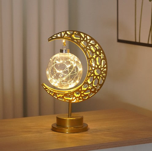 Creative Iron Moon LED Lamp – Modern Artistic Modeling Light