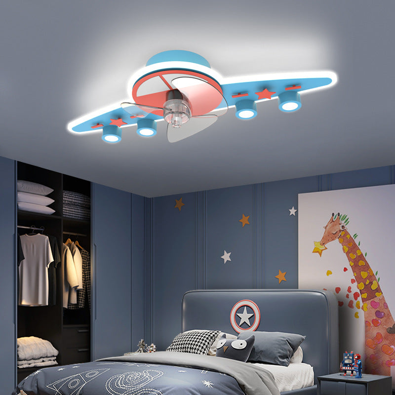 Smart Ceiling Fan Light Children’s Room LED Intelligent Ceiling Lamp With Fan Modern Lighting