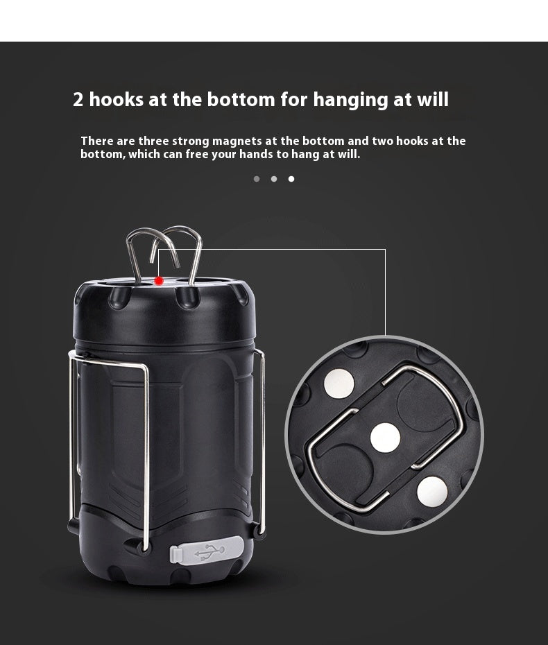 Dual Power Camping Lamp – Outdoor Tent LED Light for Hiking & Emergency Use