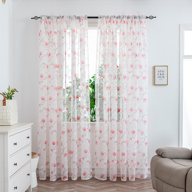 Mesh Bedroom Curtains Light Transmission Decorative Sheer Window Drapes for Home Decor