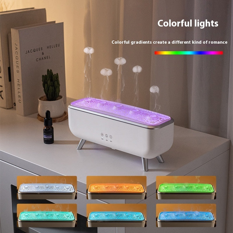 Creative Jellyfish Smoke Ring Ultrasonic Humidifier Dynamic Sound Pickup Aroma Mist Air Diffuser for Home Decor