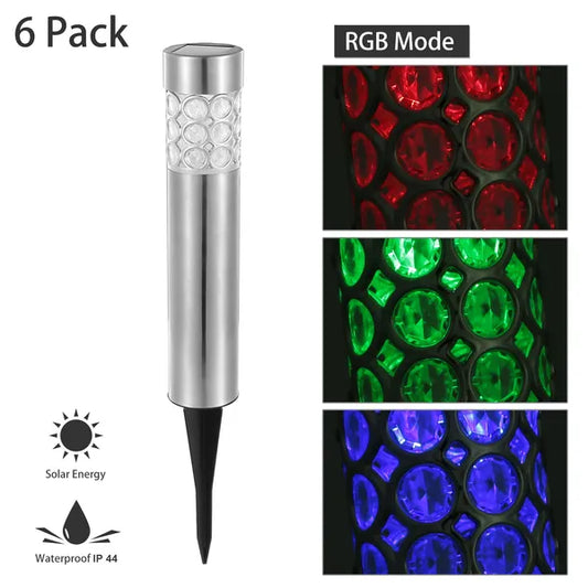 Solarek 6-Pack Solar Garden Lights – RGB Color Changing IP44 Waterproof Outdoor Lawn & Landscape Lamps