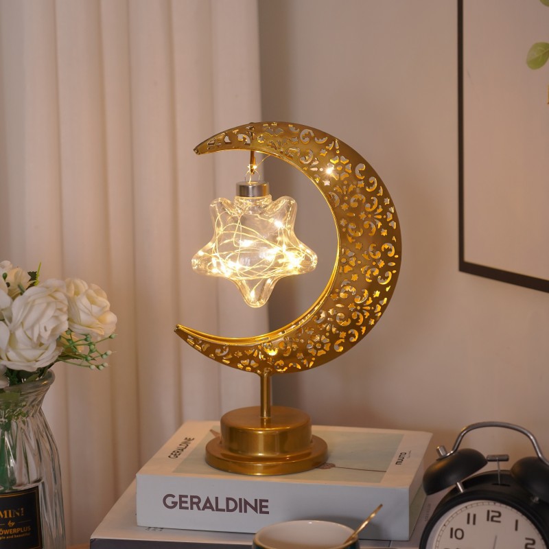 Creative Iron Moon LED Lamp – Modern Artistic Modeling Light